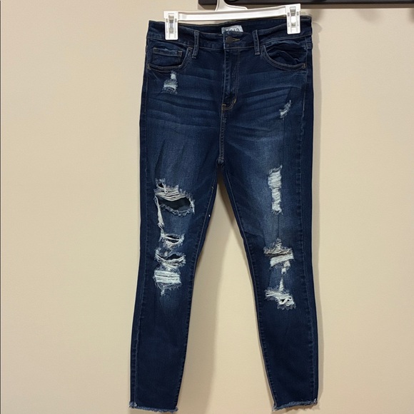 Cello Denim - Cello Dark Blue Distressed Skinny Jeans size 9